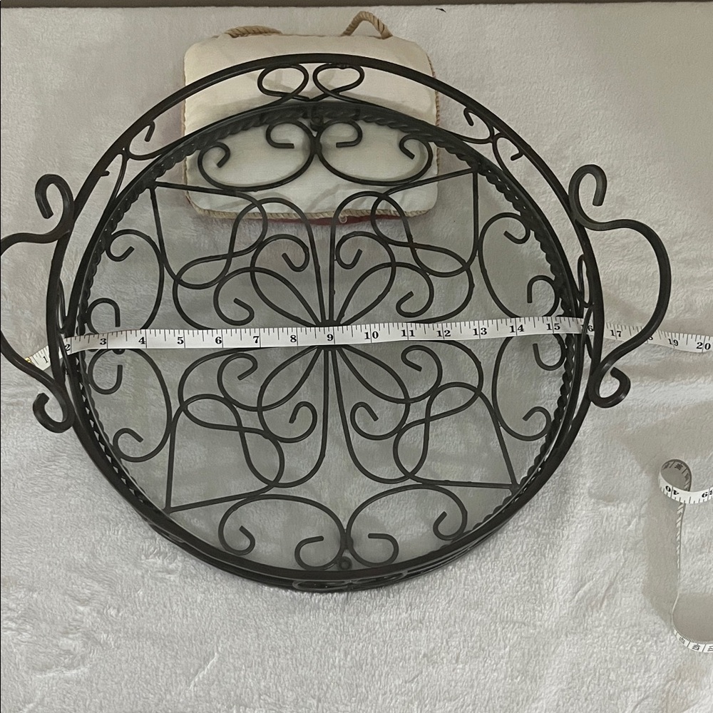 Elegant Black Wrought Iron Southern Living serving tray/centerpiece